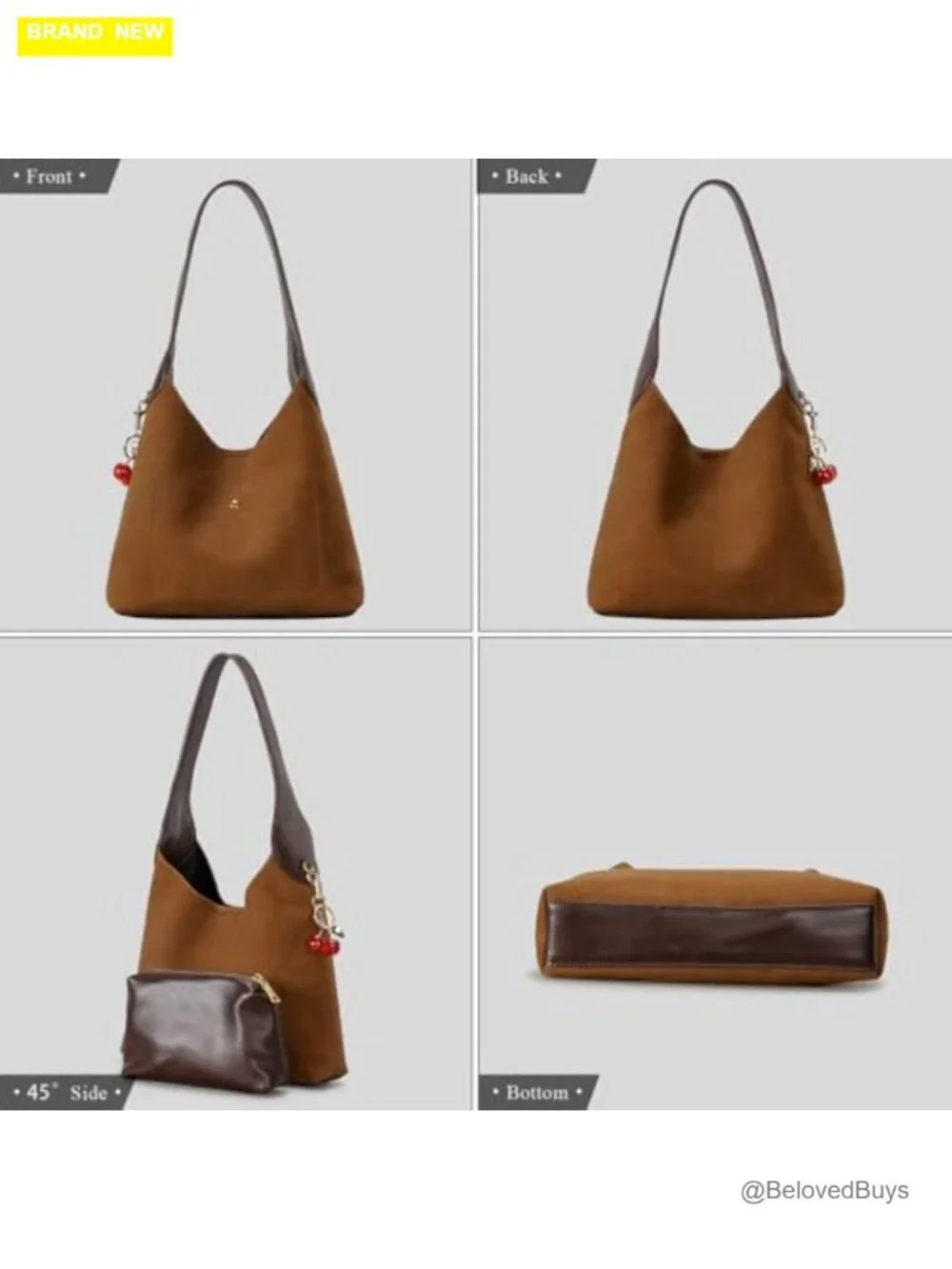 Slouchy Hobo Bag Faux Suede Shoulder Bag Tote Handbag